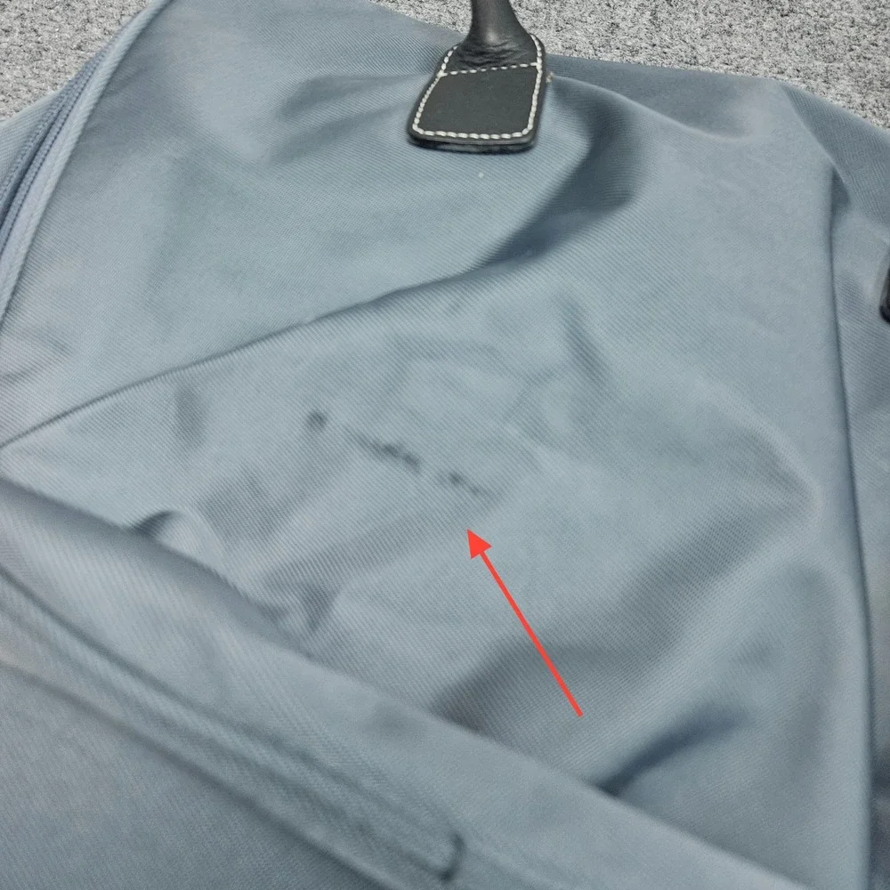 Maxx New York Travel Weekender Bag Blue Grey Nylon Leather Trim Duffel Overnight